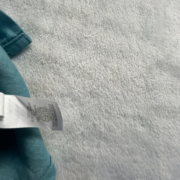 J.Jill Love Linen Womens Blue Button-Up Shirt Large Long Sleeve Pockets Casual - Picture 5 of 8